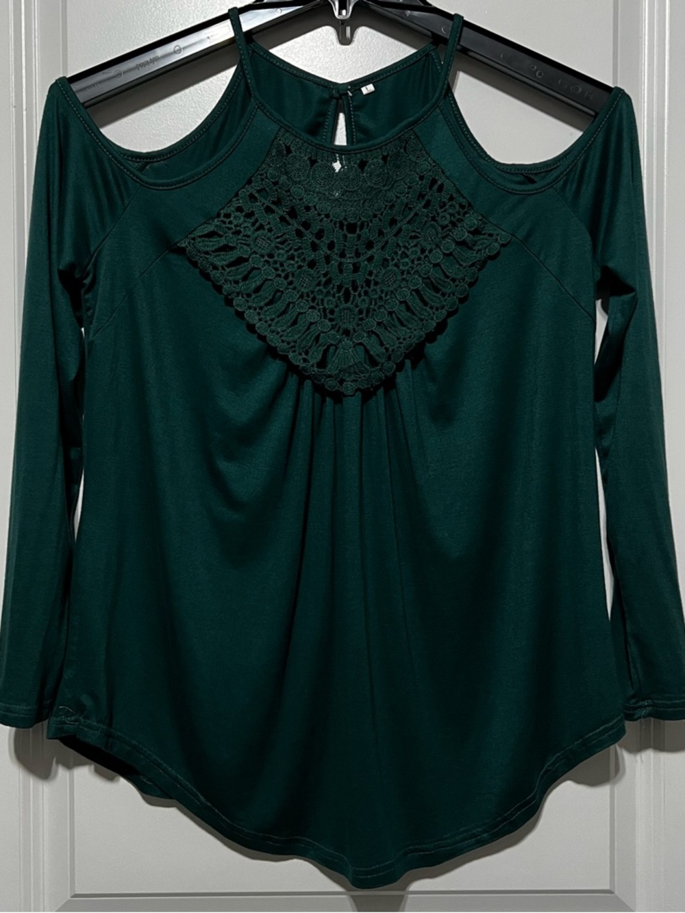 Women’s Cold-Shoulder Top in Deep Jungle Teal